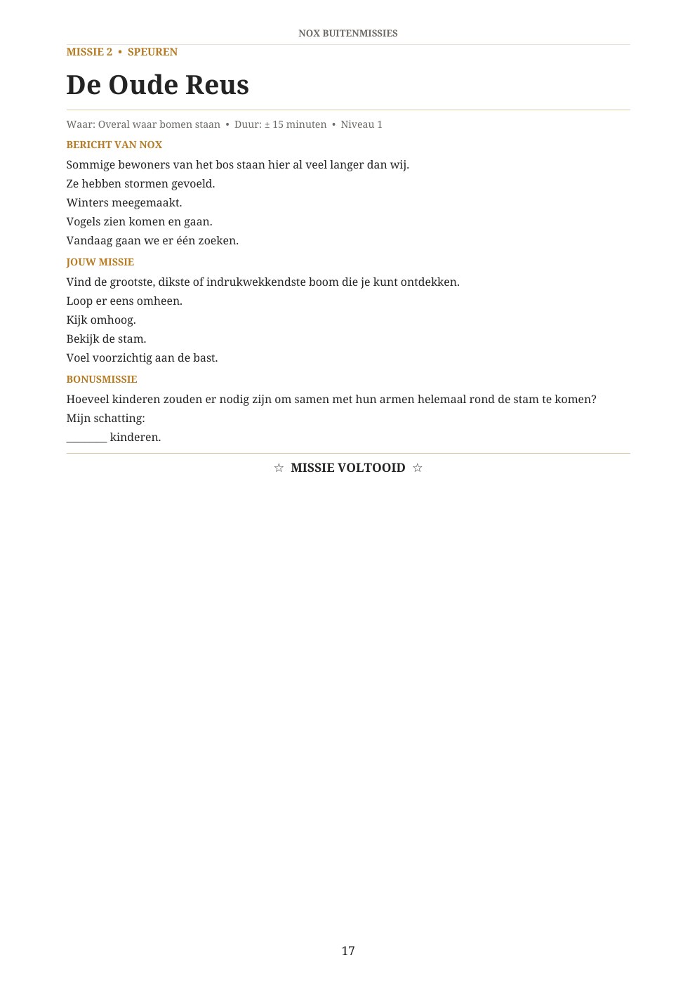 Voorbeeldpagina 2 uit NOX Complete Missiebibliotheek – Alle 6 missieboeken plus de Buitenkaartjes cadeau